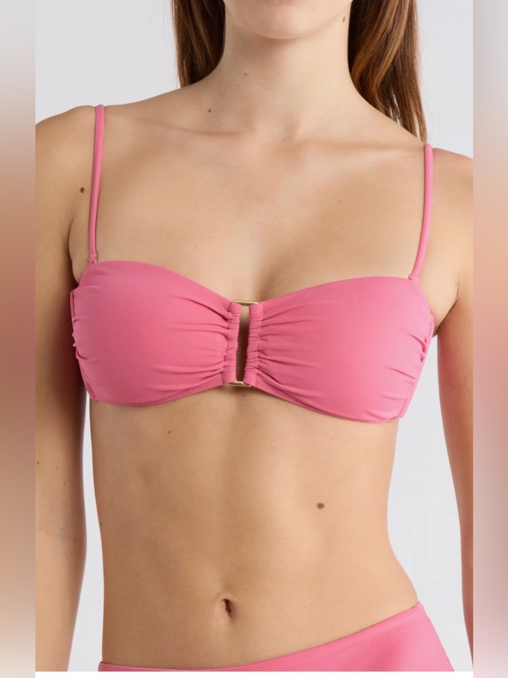 NWT ViX Paula Hermanny Jill Square Bandeau Bikini Top in Pink